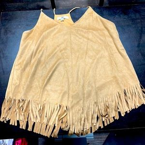 Suede tassel tank top